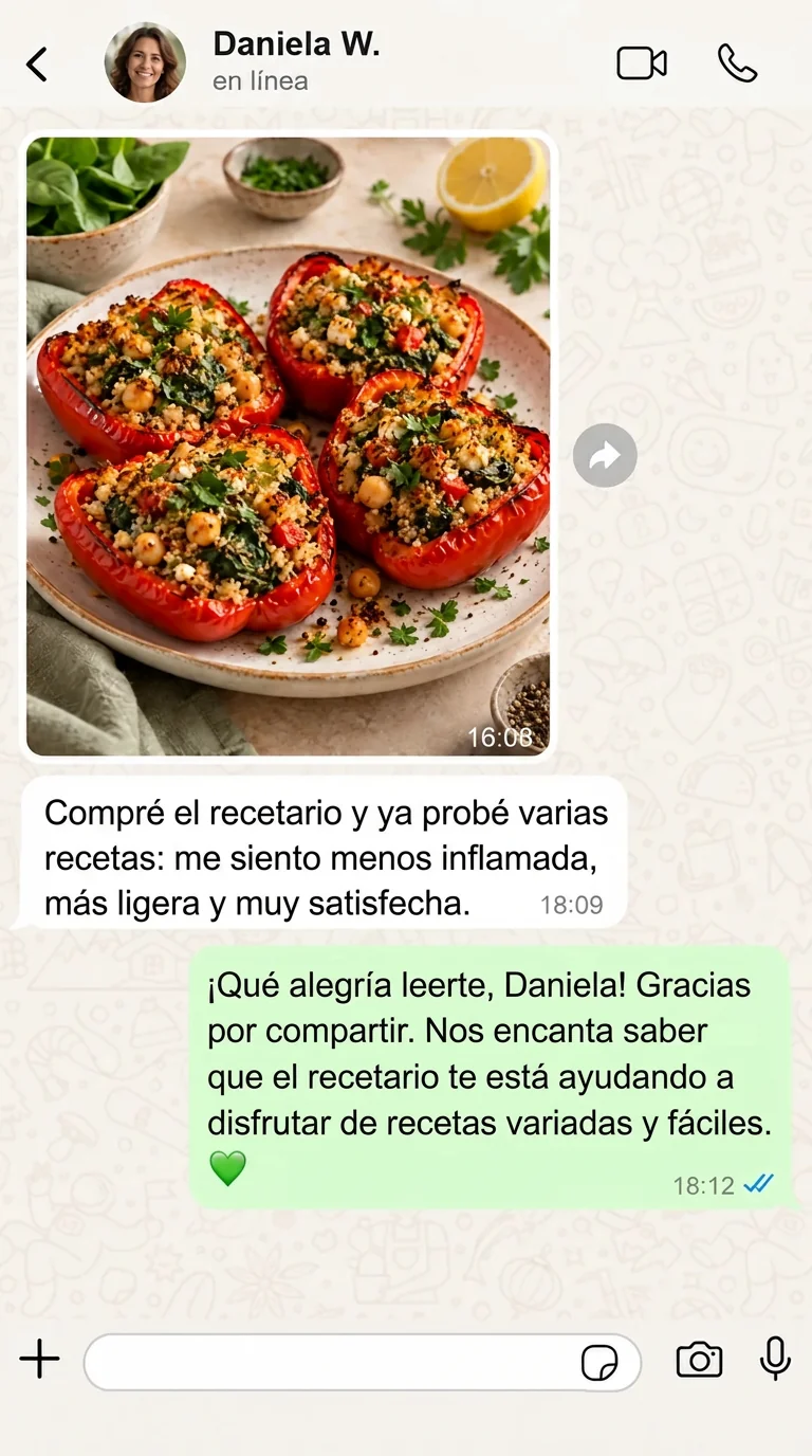 Conversación sobre las recetas con Daniela